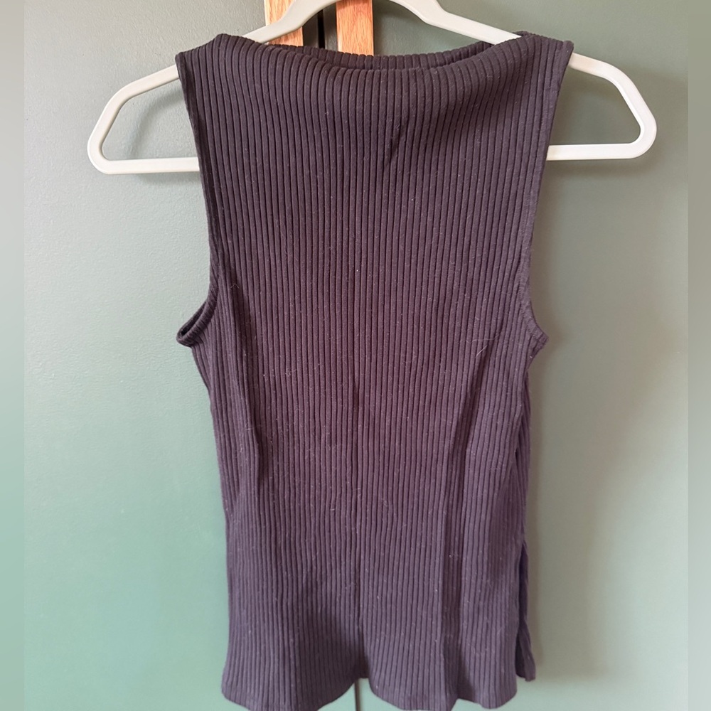 Old Navy Black Ribbed Boat Neck Tank